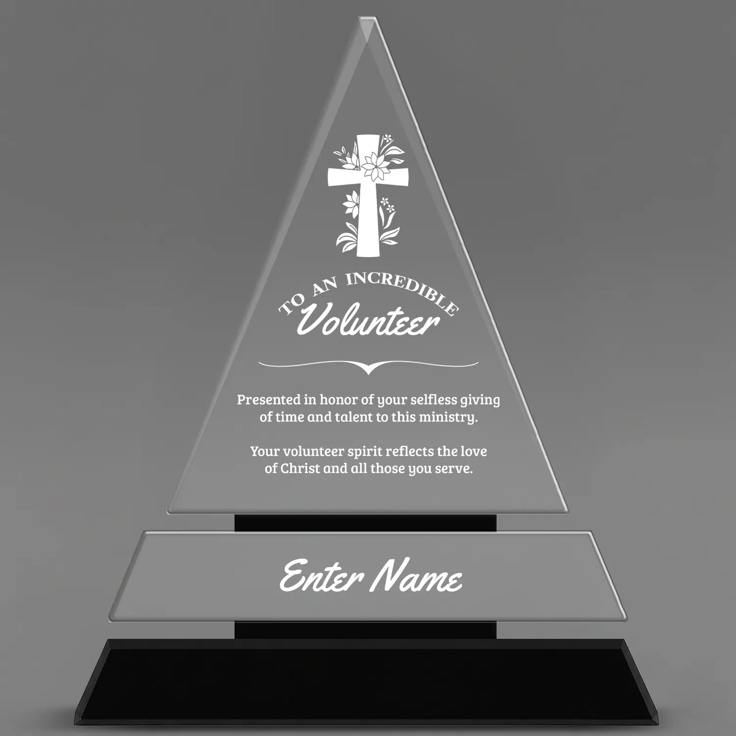 Church Awards - Crystal Triangle Awards - Personalize Online – Choose From 5 Designs