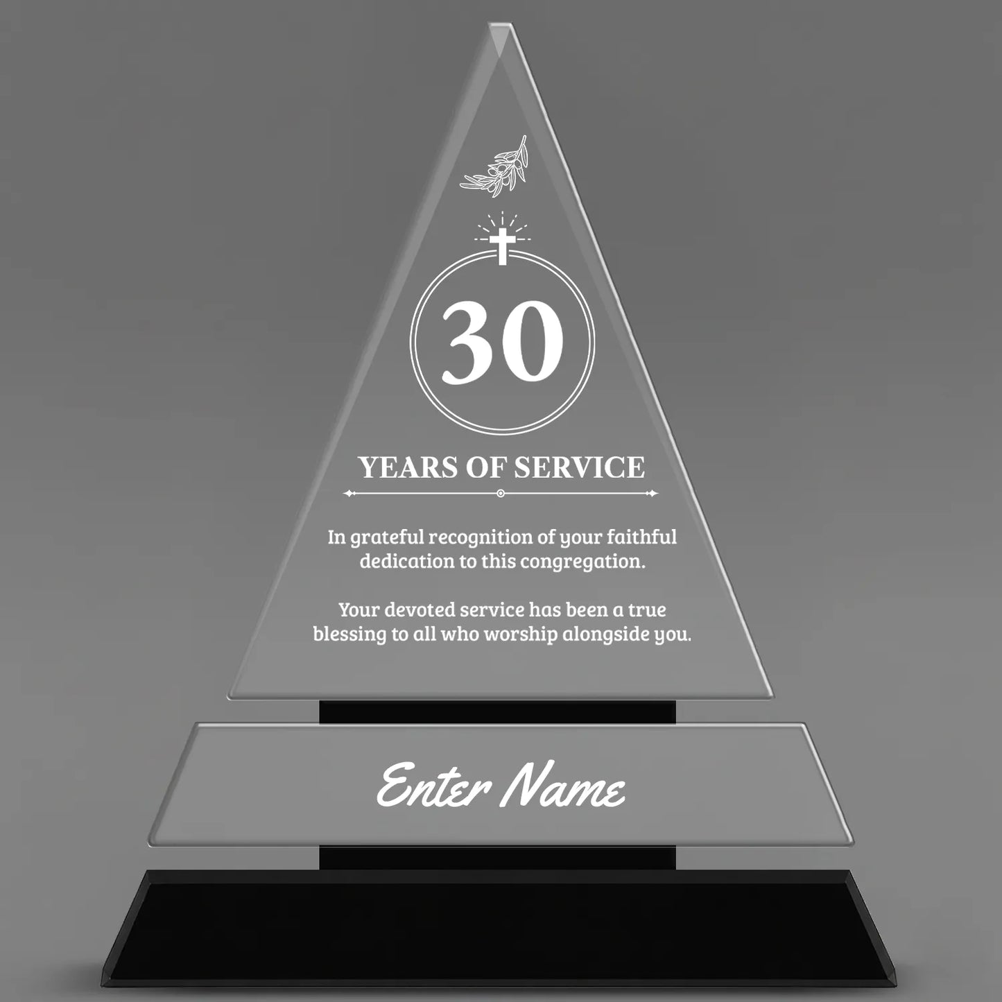 Church Awards - Crystal Triangle Awards - Personalize Online – Choose From 5 Designs