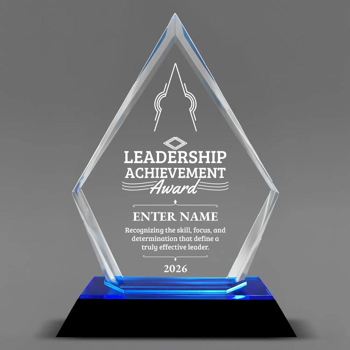 Leadership Awards - Blue Arrow Acrylic Awards - Personalize Online – Choose From 5 Designs