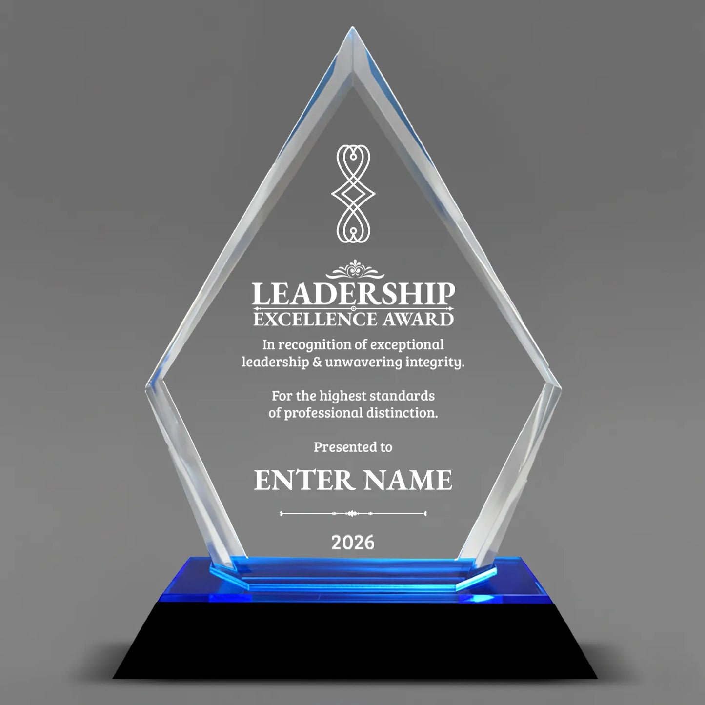 Leadership Awards - Blue Arrow Acrylic Awards - Personalize Online – Choose From 5 Designs