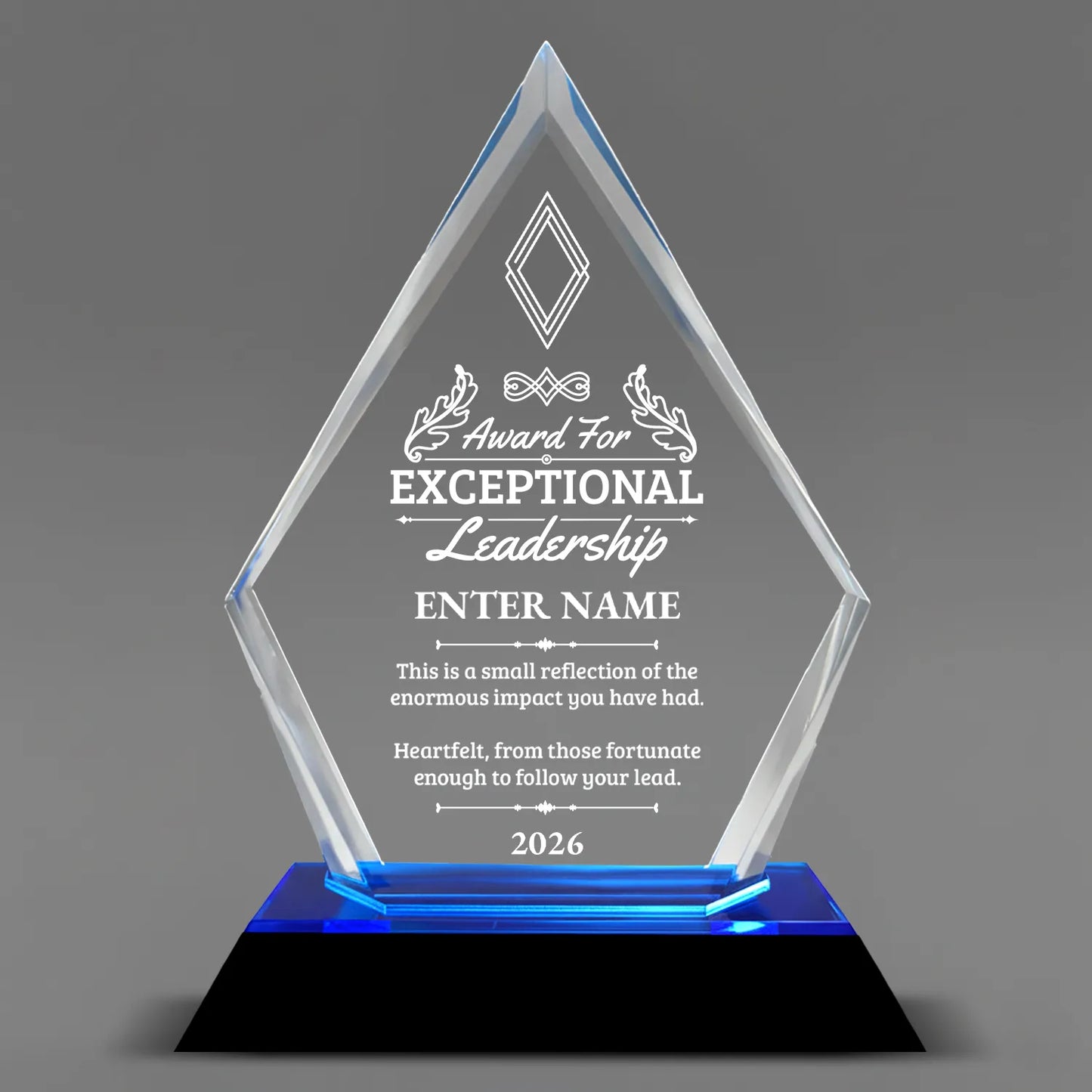 Leadership Awards - Blue Arrow Acrylic Awards - Personalize Online – Choose From 5 Designs