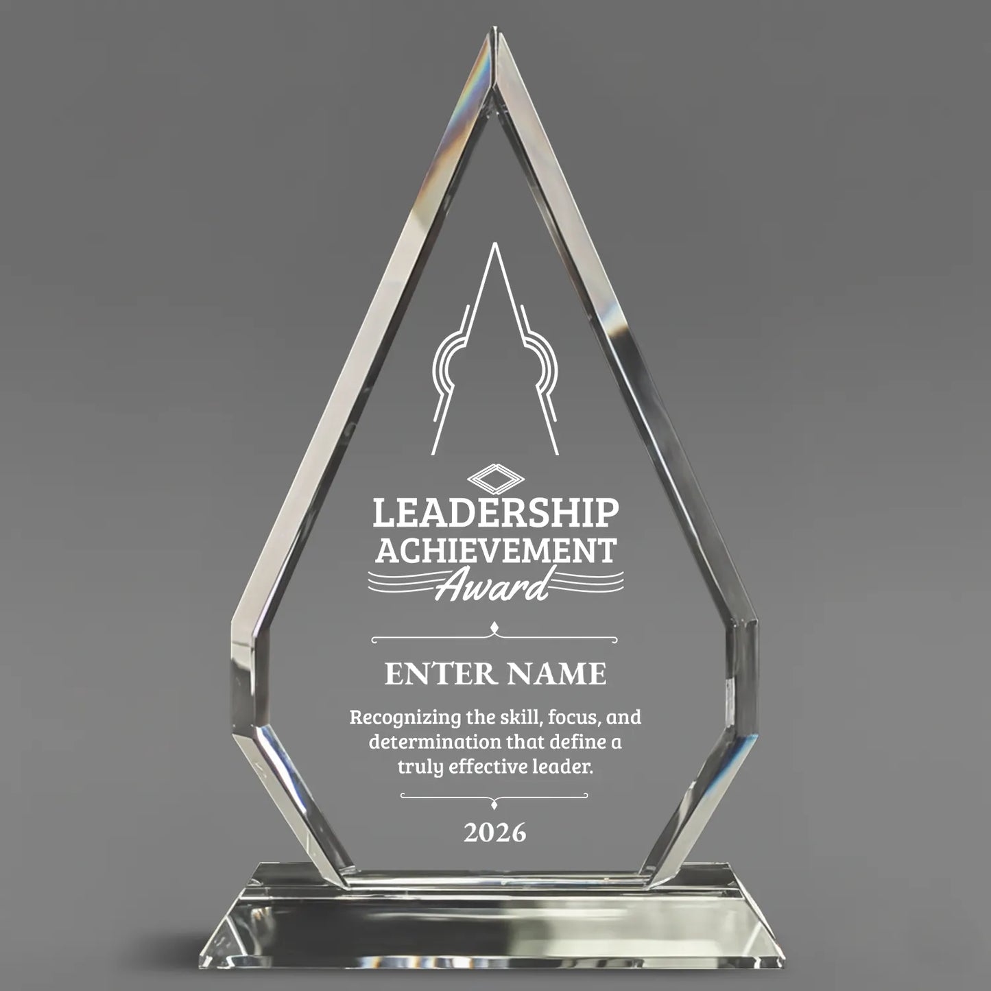Leadership Awards - Optic Crystal Arrowhead Awards - Personalize Online – Choose From 5 Designs