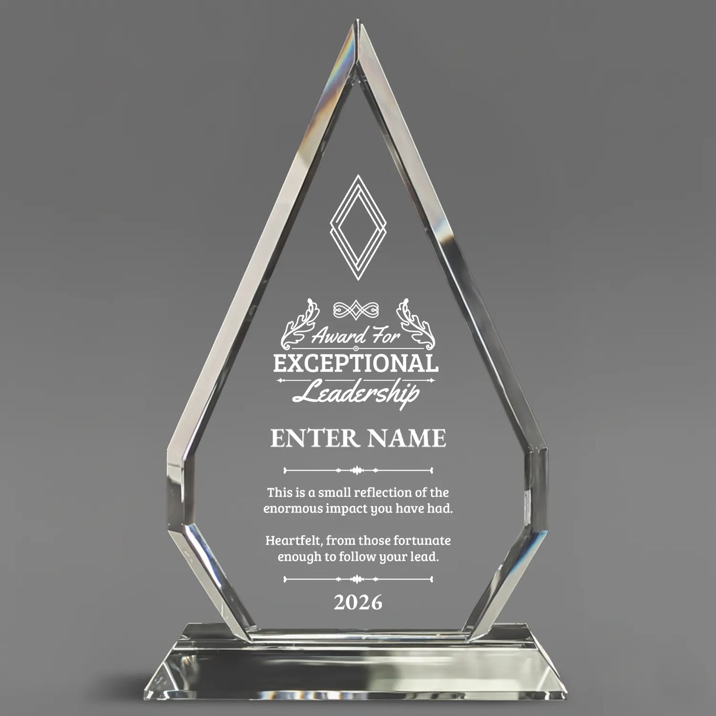 Leadership Awards - Optic Crystal Arrowhead Awards - Personalize Online – Choose From 5 Designs