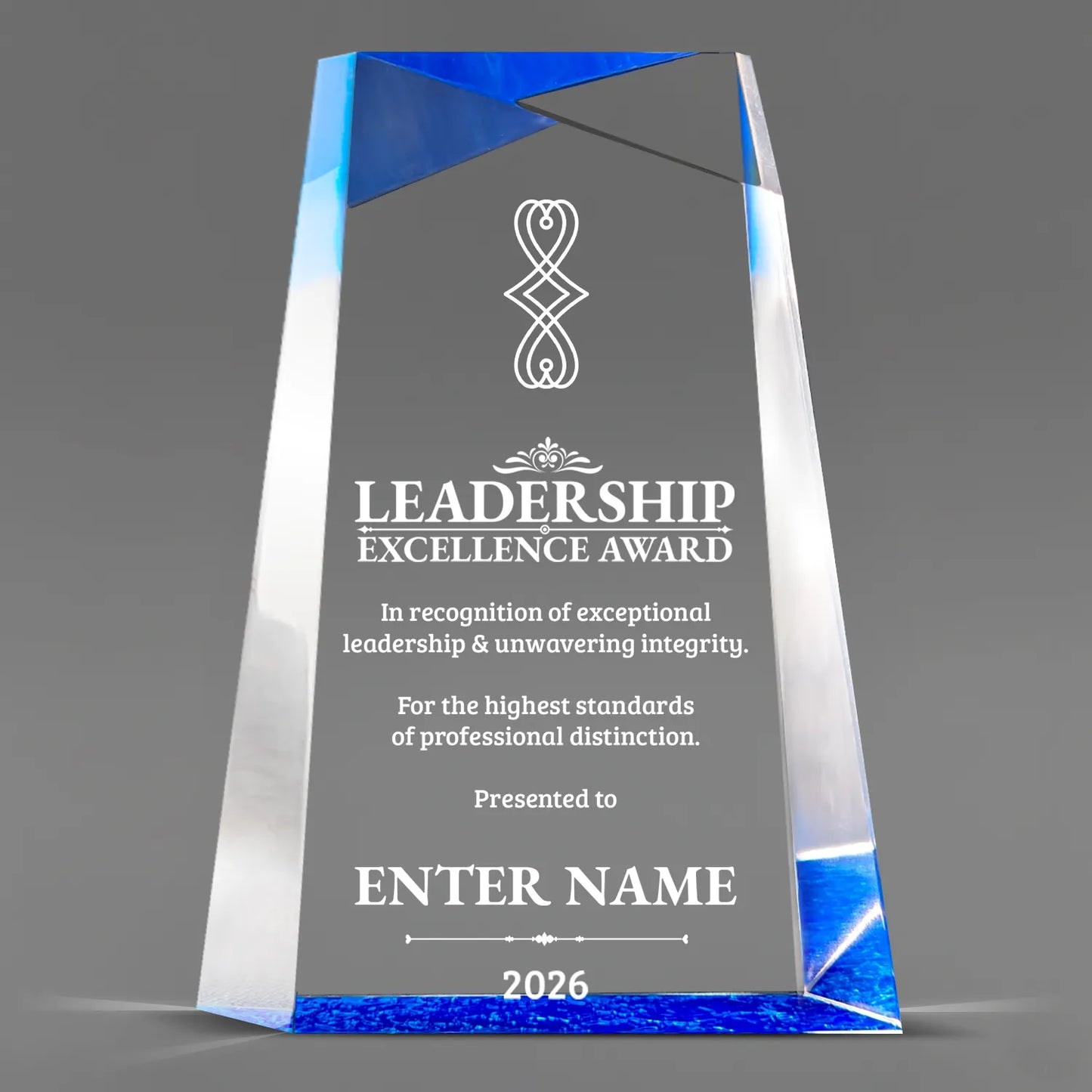 Leadership Awards - Blue Facet Wedge Acrylic Awards - Personalize Online – Choose From 5