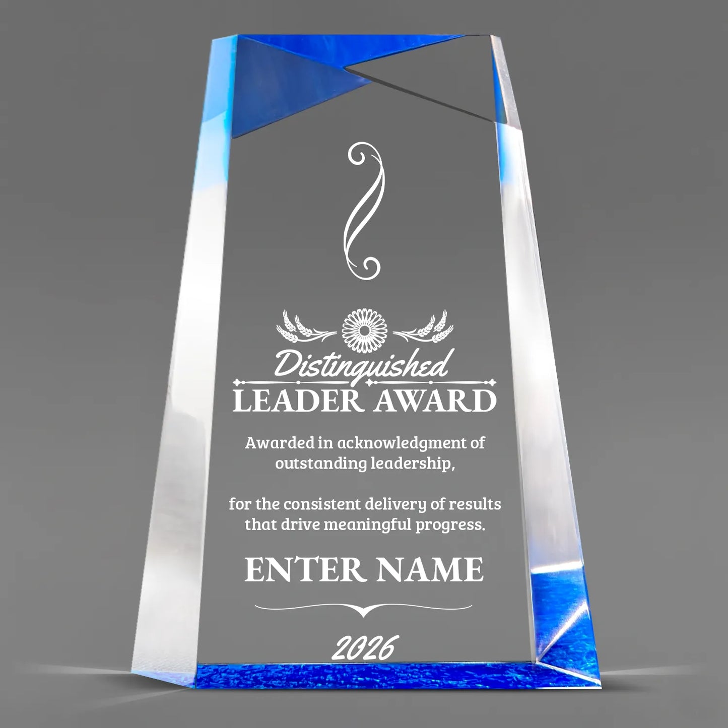 Leadership Awards - Blue Facet Wedge Acrylic Awards - Personalize Online – Choose From 5