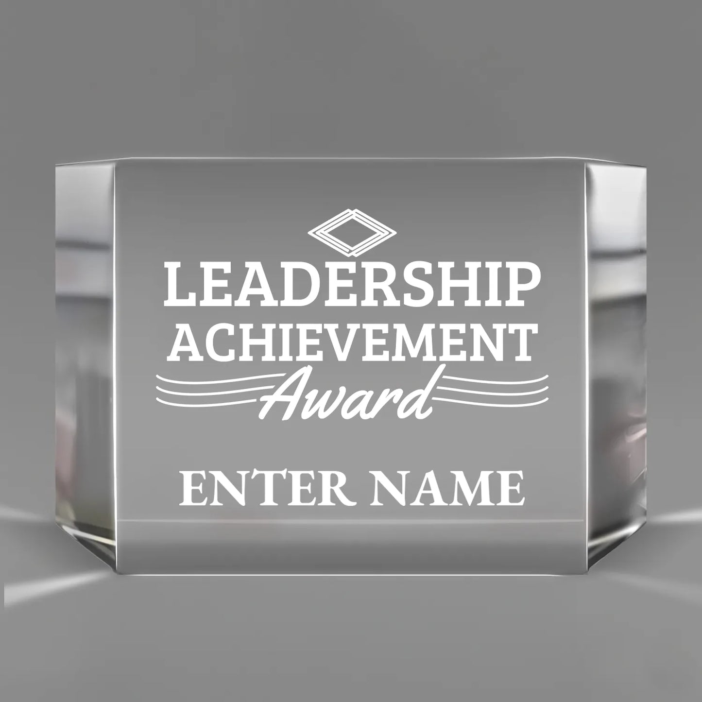Leadership Awards - Clear Crystal Facet Block Awards - Personalize Online – Choose From 5 Designs