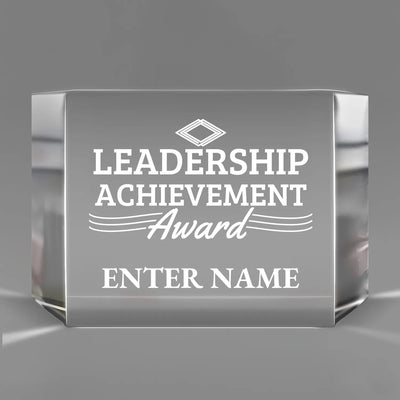 Leadership Awards - Clear Crystal Facet Block Awards - Personalize Online – Choose From 5 Designs