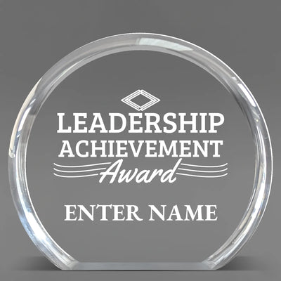 Leadership Awards - Clear Round Acrylic Awards - Personalize Online – Choose From 5 Designs