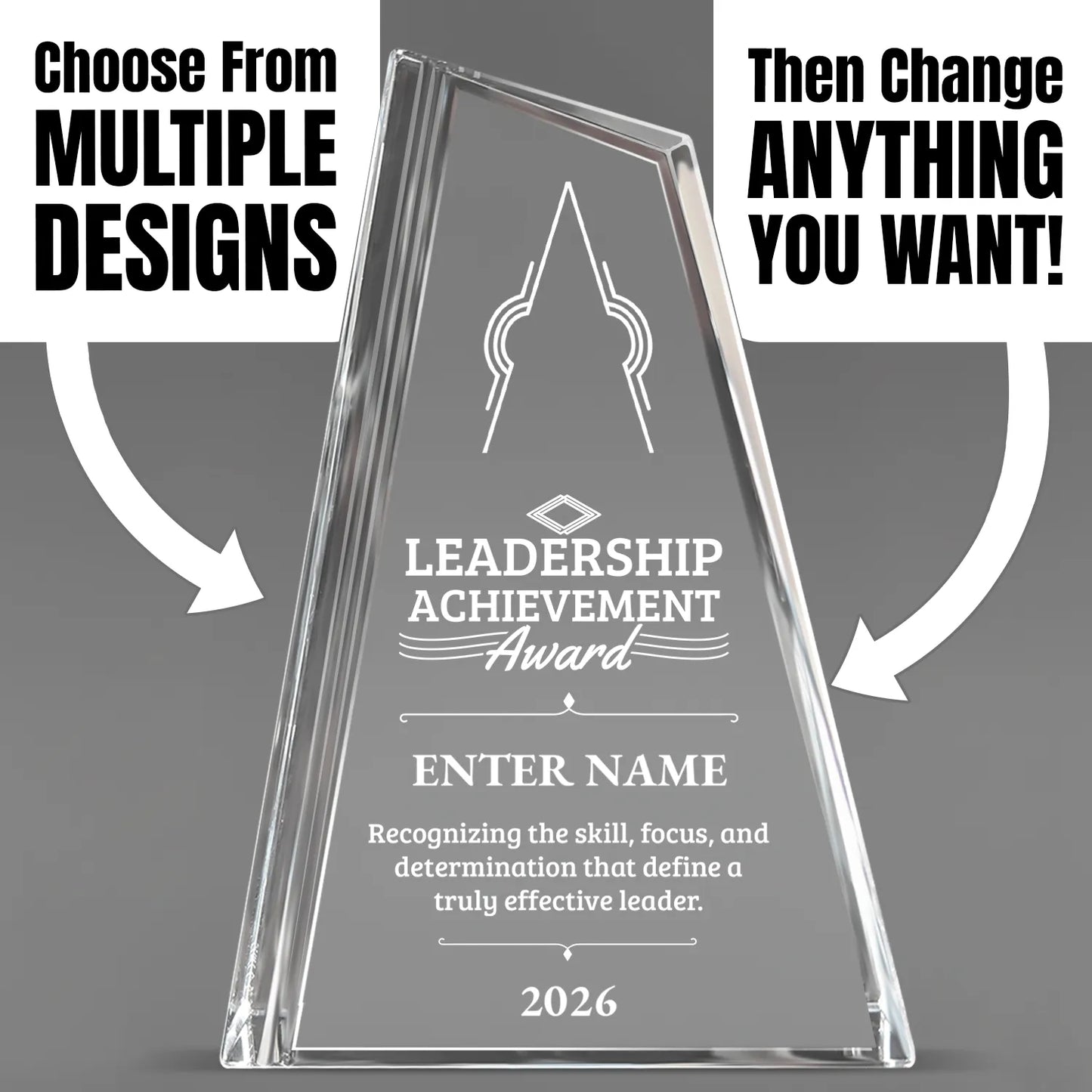 Leadership Awards - Crystal Peak Awards - Personalize Online – Choose From 5 Designs