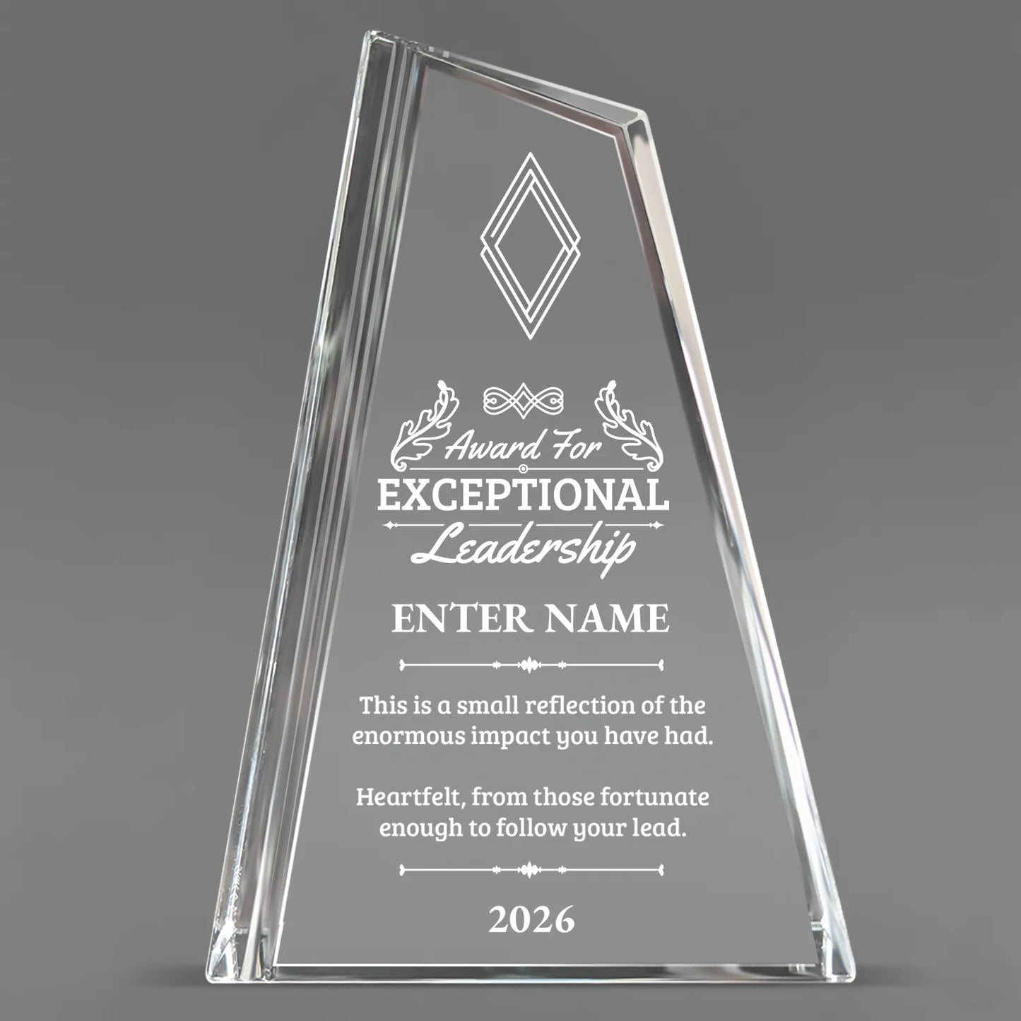 Leadership Awards - Crystal Peak Awards - Personalize Online – Choose From 5 Designs