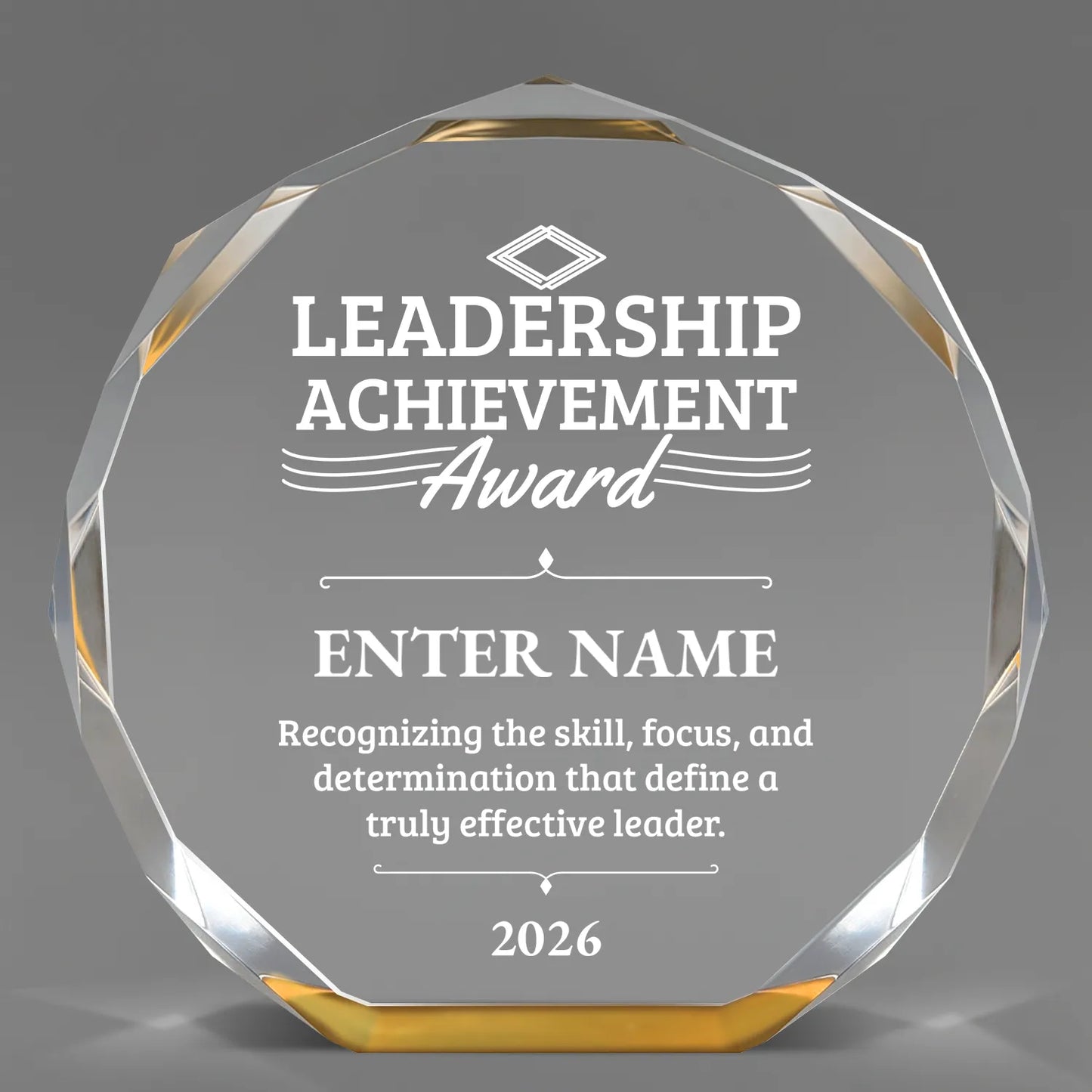 Leadership Awards - Gold Octagon Acrylic Awards - Personalize Online – Choose From 5 Designs