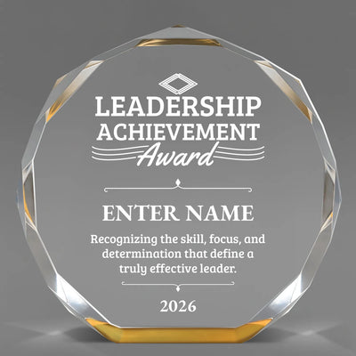 Leadership Awards - Gold Octagon Acrylic Awards - Personalize Online – Choose From 5 Designs