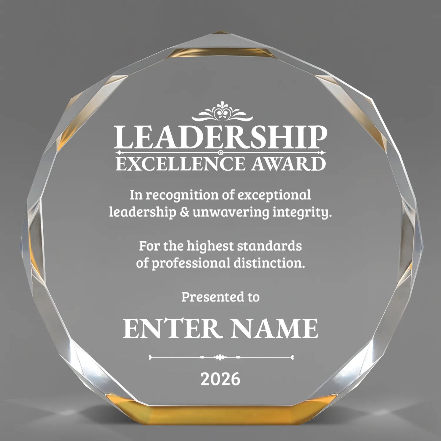 Leadership Awards - Gold Octagon Acrylic Awards - Personalize Online – Choose From 5 Designs