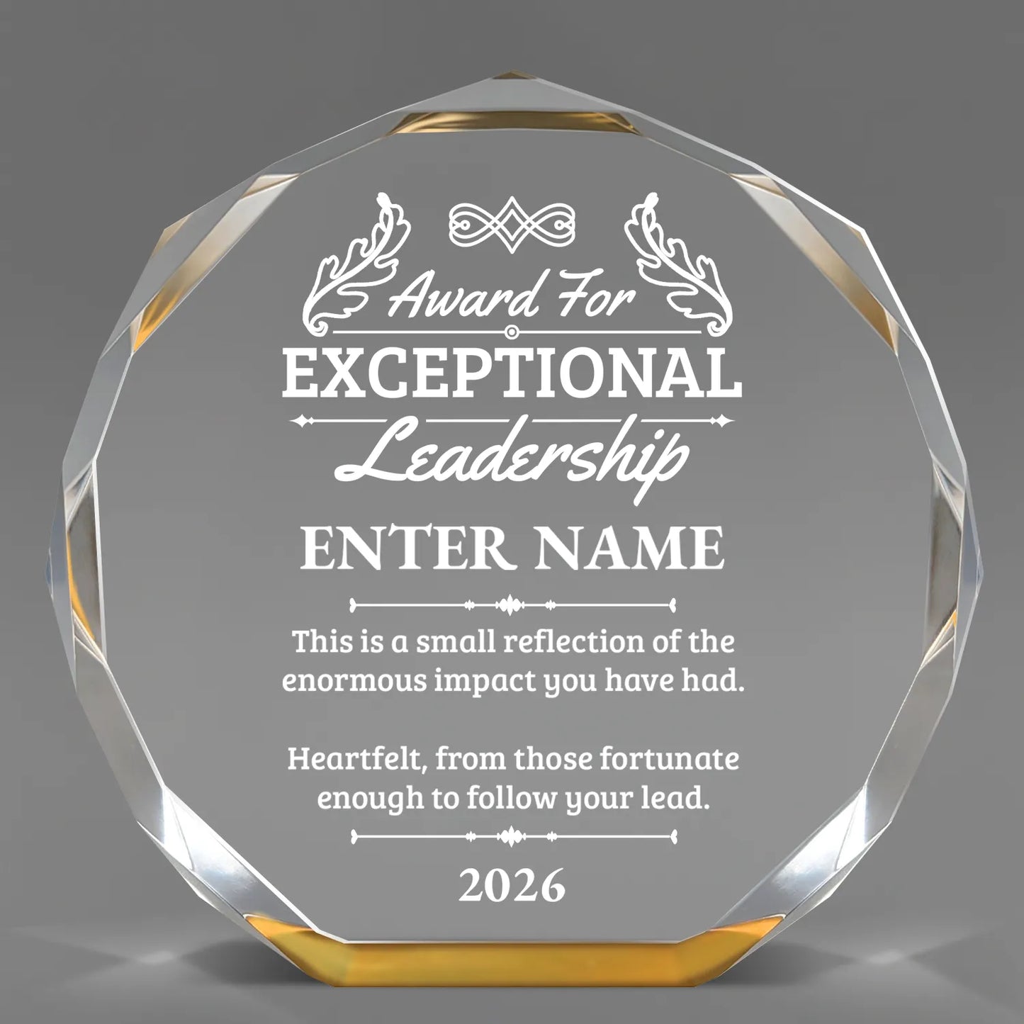 Leadership Awards - Gold Octagon Acrylic Awards - Personalize Online – Choose From 5 Designs