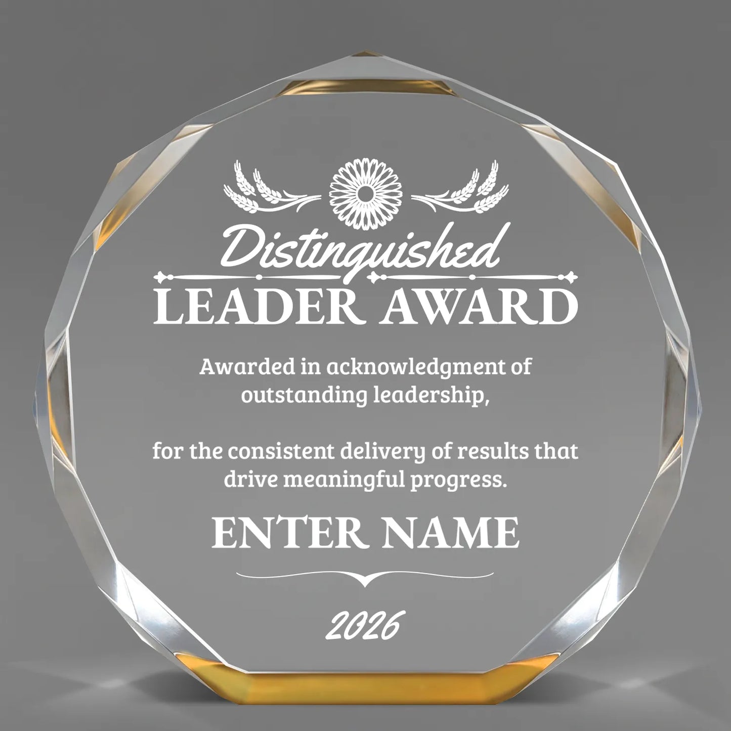 Leadership Awards - Gold Octagon Acrylic Awards - Personalize Online – Choose From 5 Designs