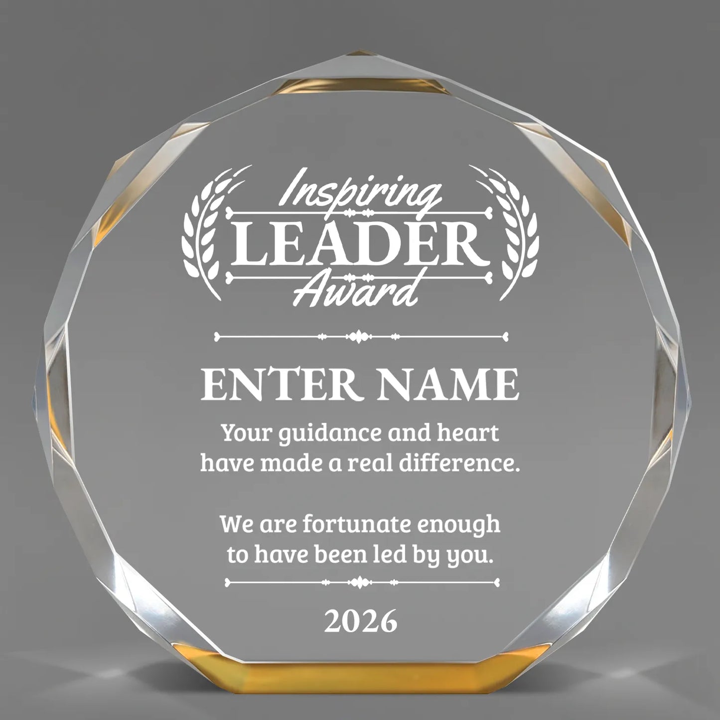 Leadership Awards - Gold Octagon Acrylic Awards - Personalize Online – Choose From 5 Designs