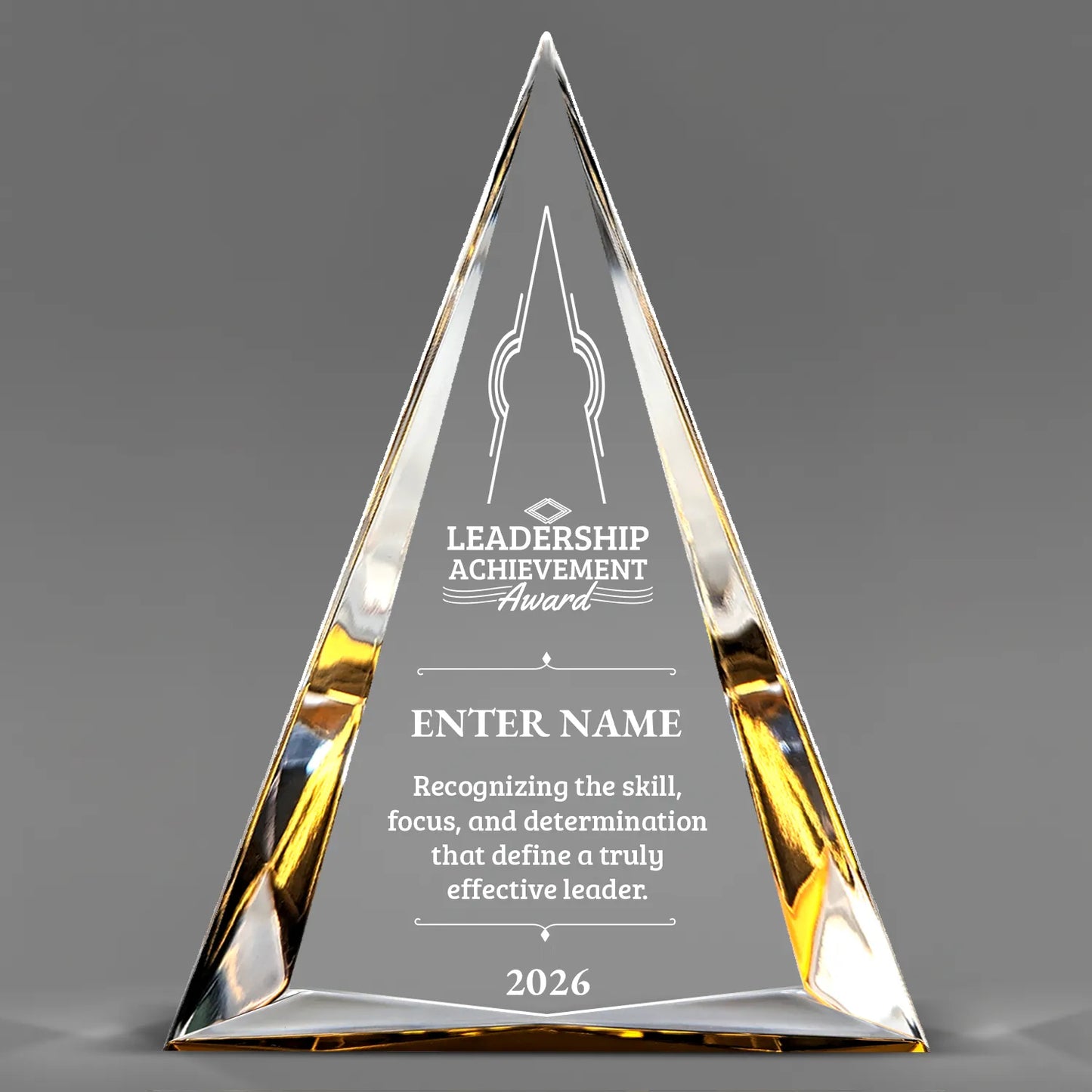 Leadership Awards - Gold Pinnacle Acrylic Awards - Personalize Online – Choose From 5 Designs