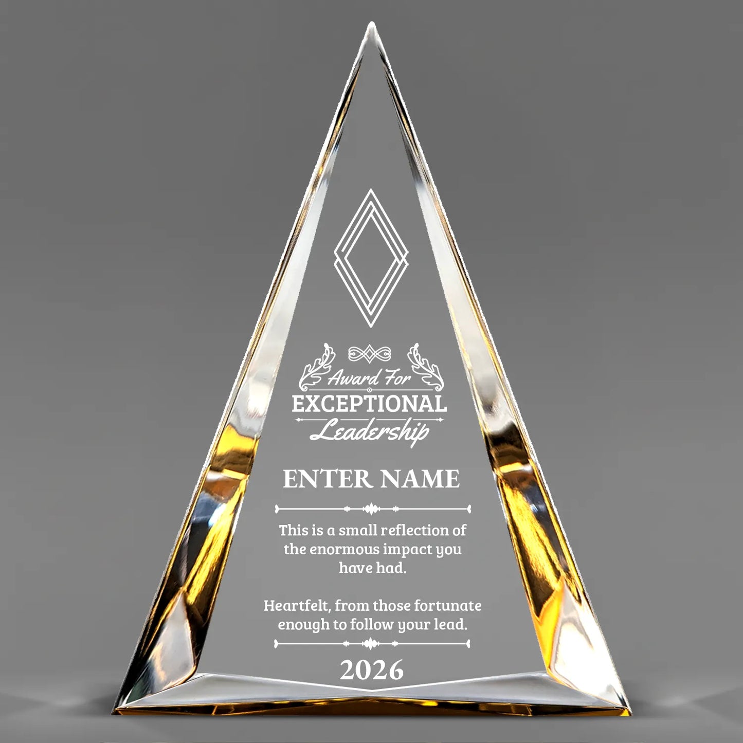 Leadership Awards - Gold Pinnacle Acrylic Awards - Personalize Online – Choose From 5 Designs