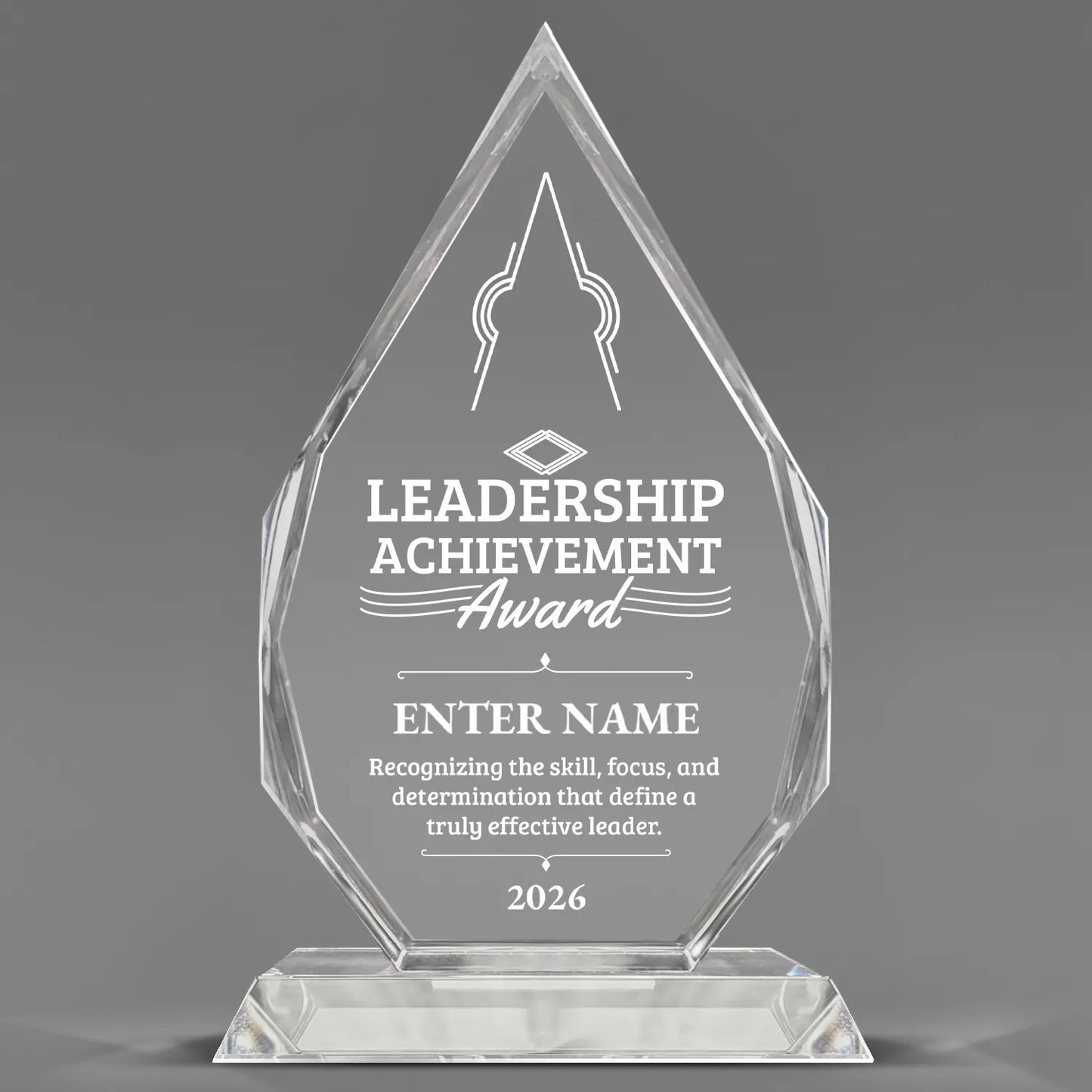 Leadership Awards - Optic Crystal Royal Diamond Awards - Personalize Online – Choose From 5 Designs