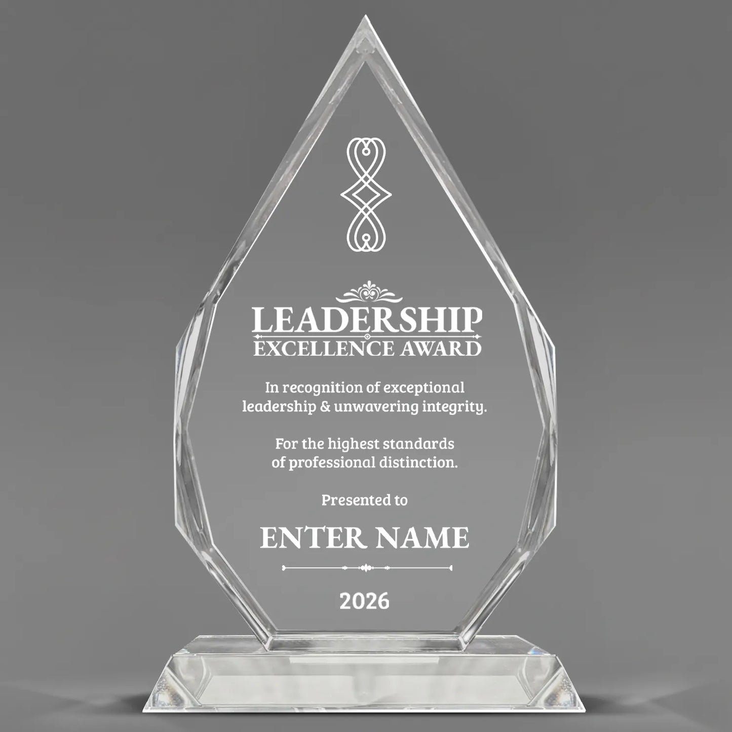 Leadership Awards - Optic Crystal Royal Diamond Awards - Personalize Online – Choose From 5 Designs