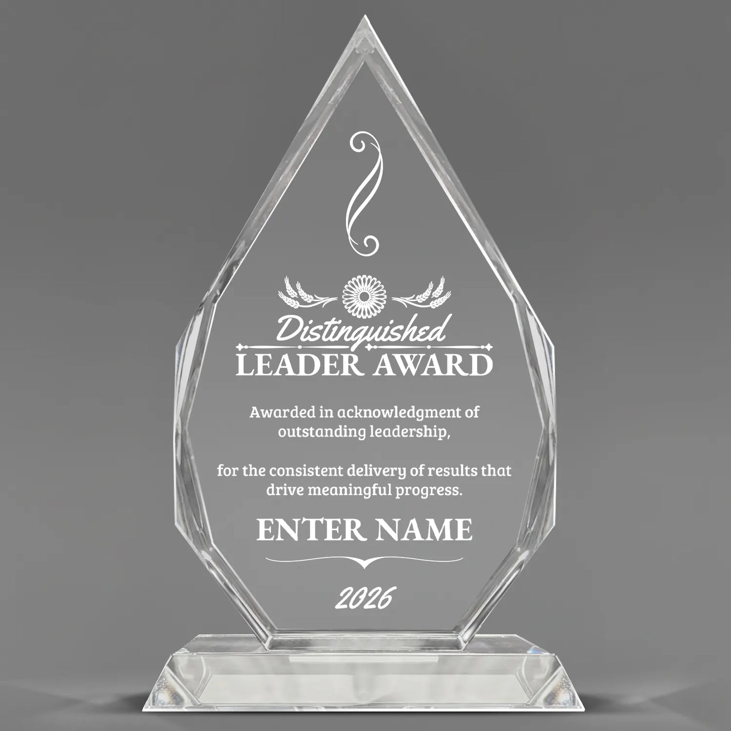 Leadership Awards - Optic Crystal Royal Diamond Awards - Personalize Online – Choose From 5 Designs