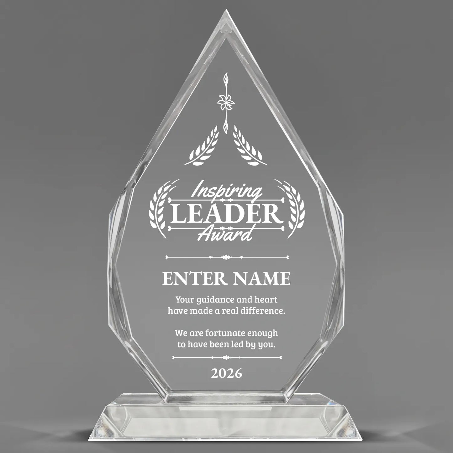 Leadership Awards - Optic Crystal Royal Diamond Awards - Personalize Online – Choose From 5 Designs
