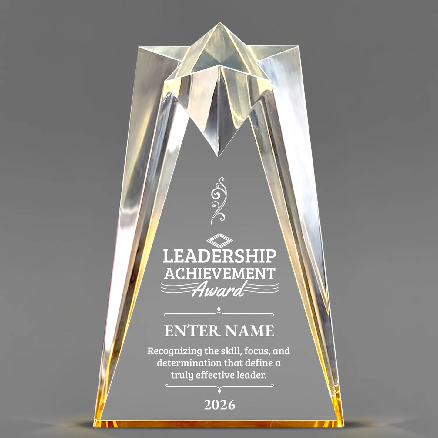 Leadership Awards - Gold Sculpted Star Acrylic Awards - Personalize Online – Choose From 5 Designs