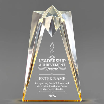 Leadership Awards - Gold Sculpted Star Acrylic Awards - Personalize Online – Choose From 5 Designs