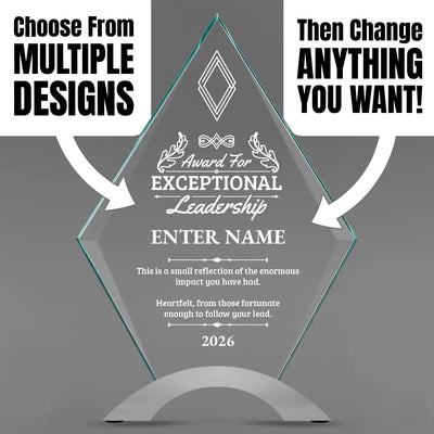 Leadership Awards - Diamond Cosmic Acrylic Awards - Personalize Online – Choose From 5 Designs