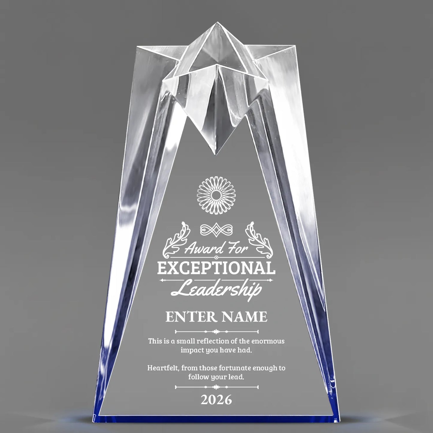 Leadership Awards - Blue Sculpted Star Acrylic Awards - Personalize Online – Choose From 5