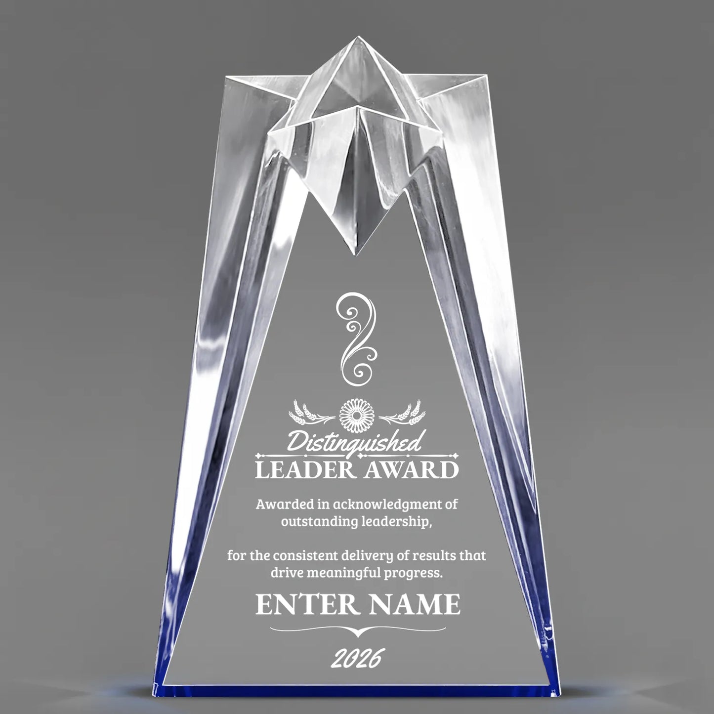 Leadership Awards - Blue Sculpted Star Acrylic Awards - Personalize Online – Choose From 5