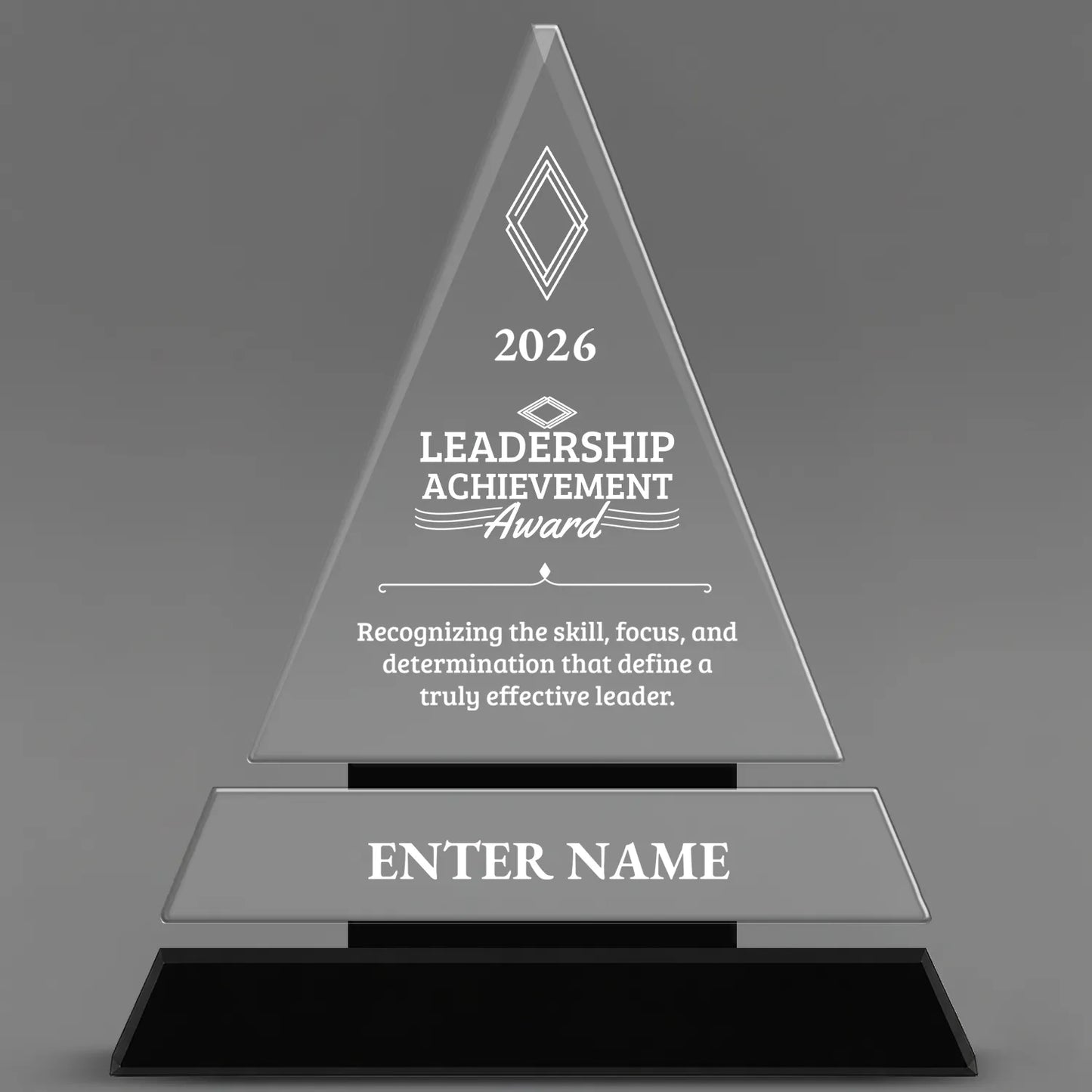 Leadership Awards - Crystal Triangle Crystal Awards - Personalize Online – Choose From 5 Designs