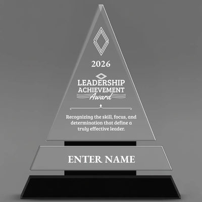 Leadership Awards - Crystal Triangle Crystal Awards - Personalize Online – Choose From 5 Designs