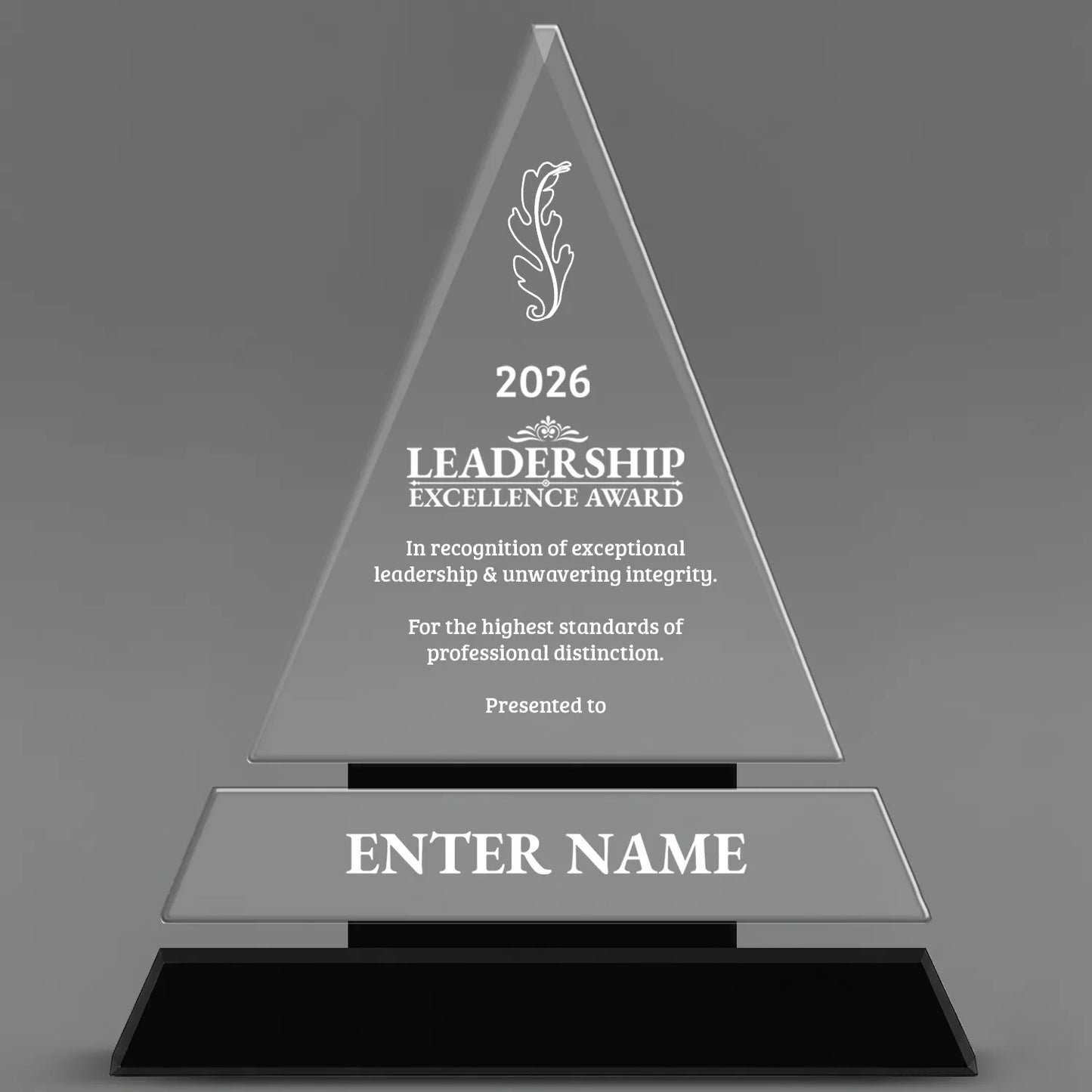 Leadership Awards - Crystal Triangle Crystal Awards - Personalize Online – Choose From 5 Designs