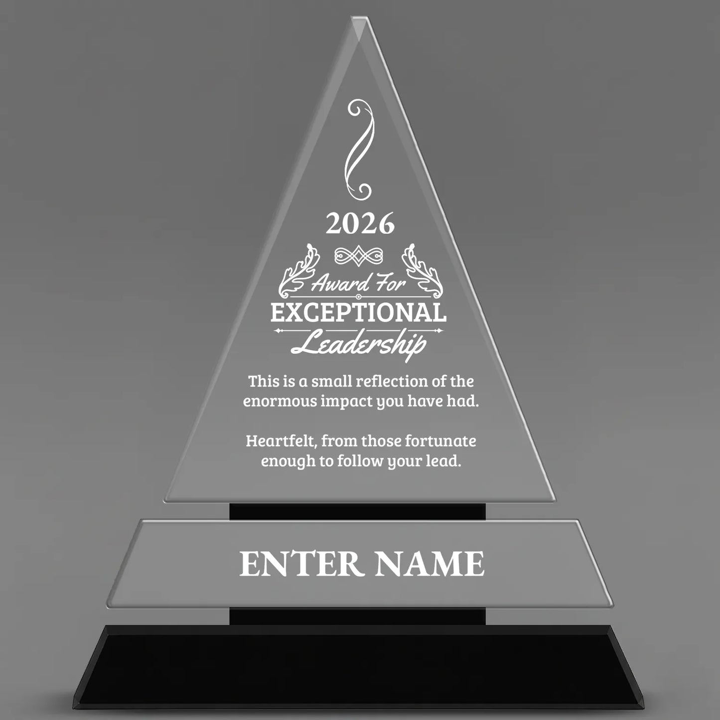 Leadership Awards - Crystal Triangle Crystal Awards - Personalize Online – Choose From 5 Designs
