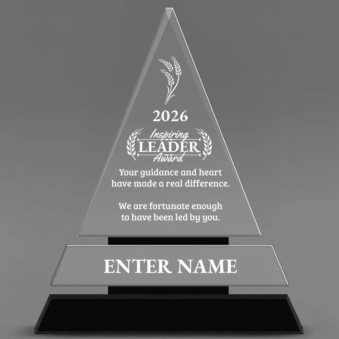 Leadership Awards - Crystal Triangle Crystal Awards - Personalize Online – Choose From 5 Designs