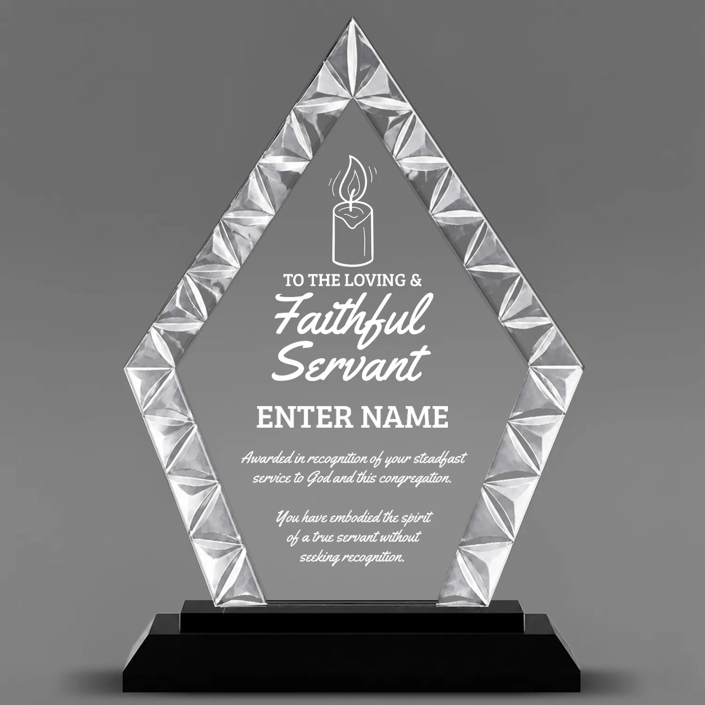 Church Awards - Diamond Accent Glass Awards - Personalize Online – Choose From 5 Designs