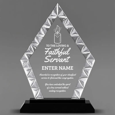 Church Awards - Diamond Accent Glass Awards - Personalize Online – Choose From 5 Designs