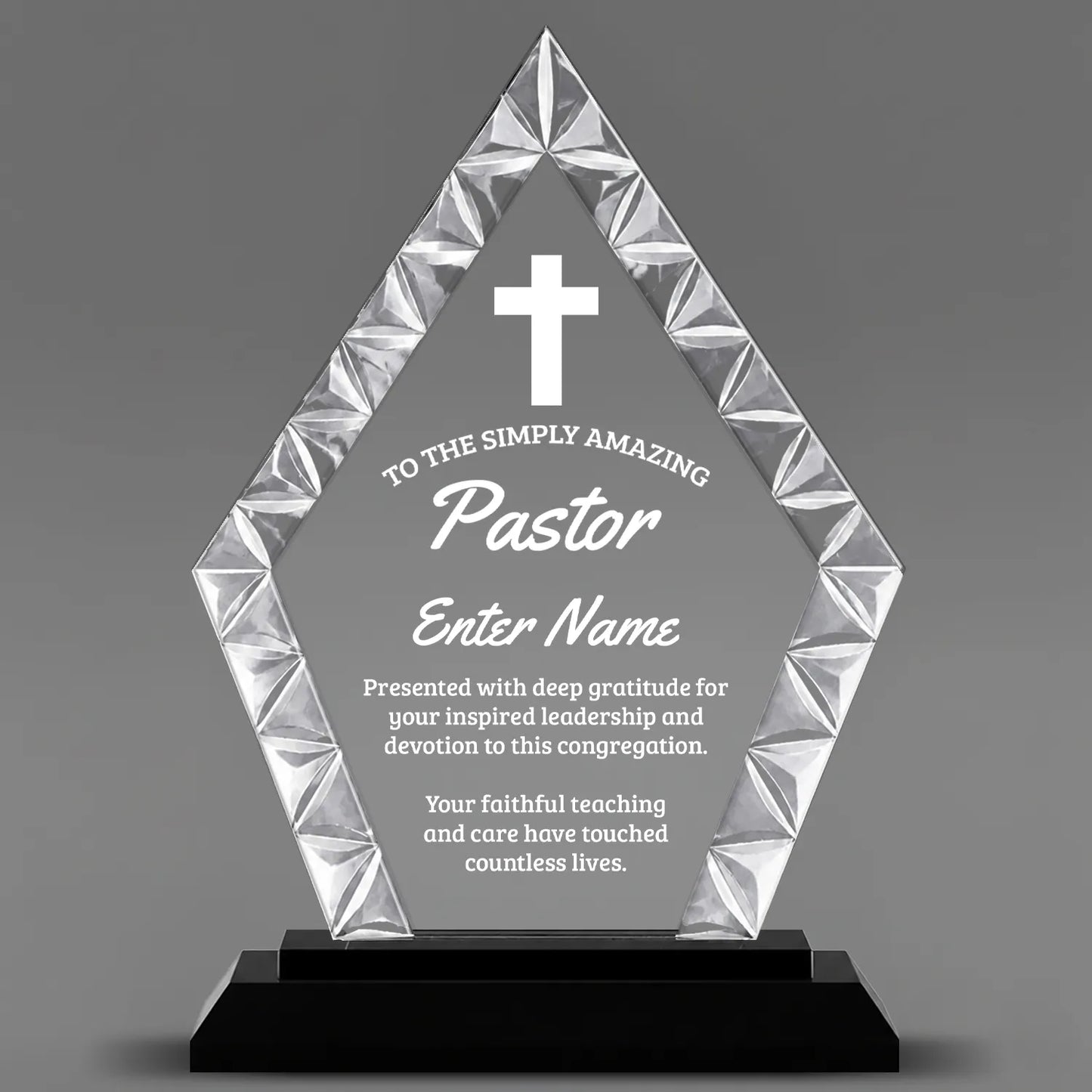 Church Awards - Diamond Accent Glass Awards - Personalize Online – Choose From 5 Designs