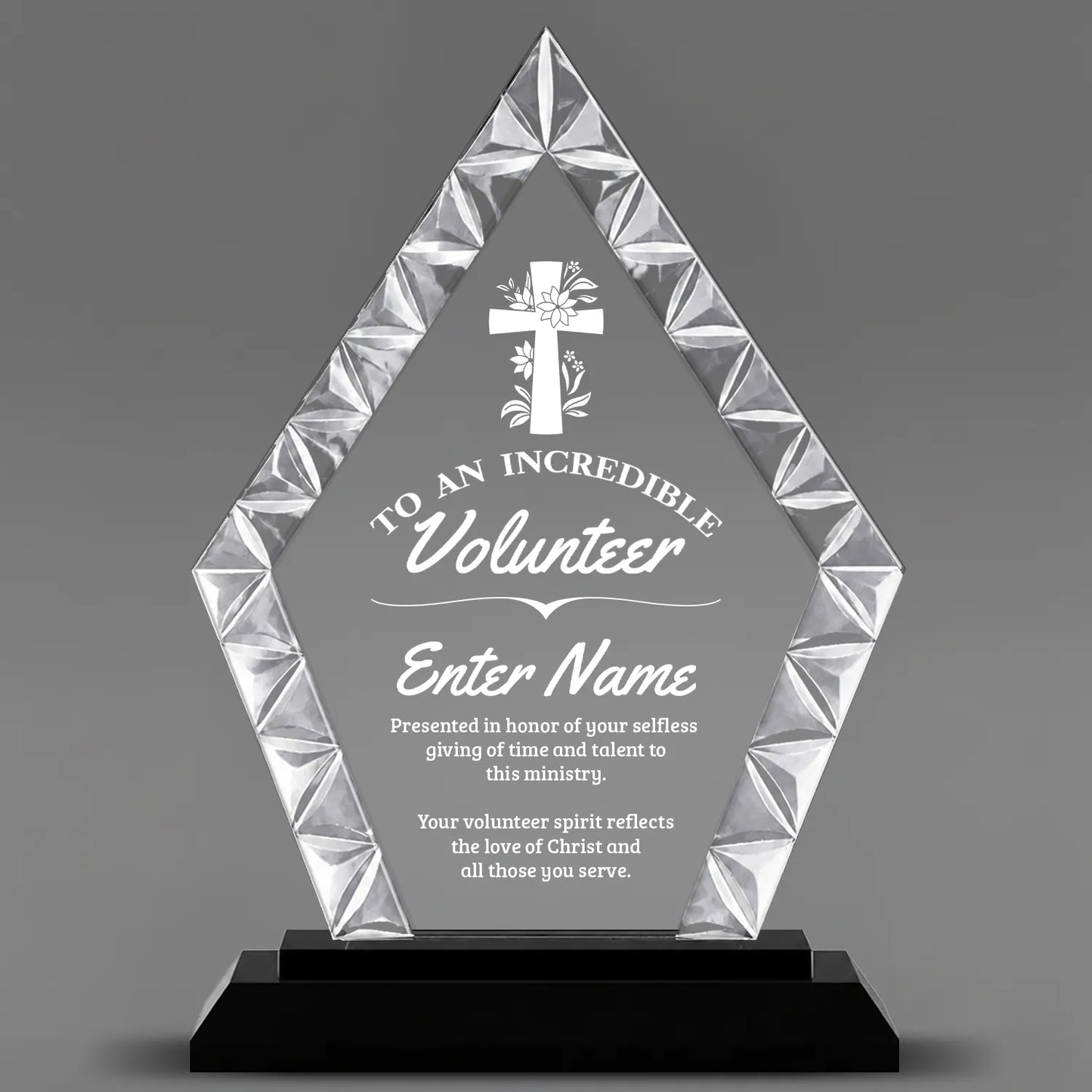 Church Awards - Diamond Accent Glass Awards - Personalize Online – Choose From 5 Designs