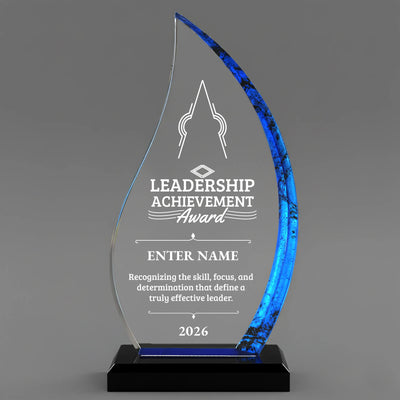 Leadership Awards - Blue Flame Acrylic Awards - Personalize Online – Choose From 5 Designs