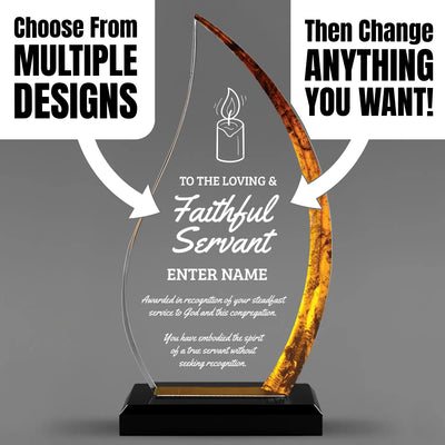 Church Awards - Gold Flame Awards - Personalize Online – Choose From 5 Designs
