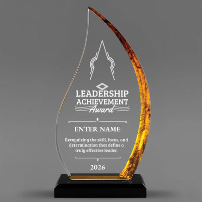 Leadership Awards - Gold Flame Acrylic Awards - Personalize Online – Choose From 5
