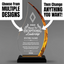 Leadership Awards - Gold Flame Acrylic Awards - Personalize Online – Choose From 5