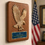 Sculpted Eagle Walnut Recognition Plaque 9" x 12" with Full Color Plate