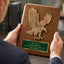 Sculpted Eagle Walnut Recognition Plaque 9" x 12" with Full Color Plate