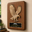 Sculpted Eagle Walnut Recognition Plaque 9" x 12" with Full Color Plate