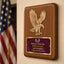 Sculpted Eagle Walnut Recognition Plaque 7" x 9" with Full Color Plate