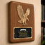 Sculpted Eagle Walnut Recognition Plaque 7" x 9" with Full Color Plate