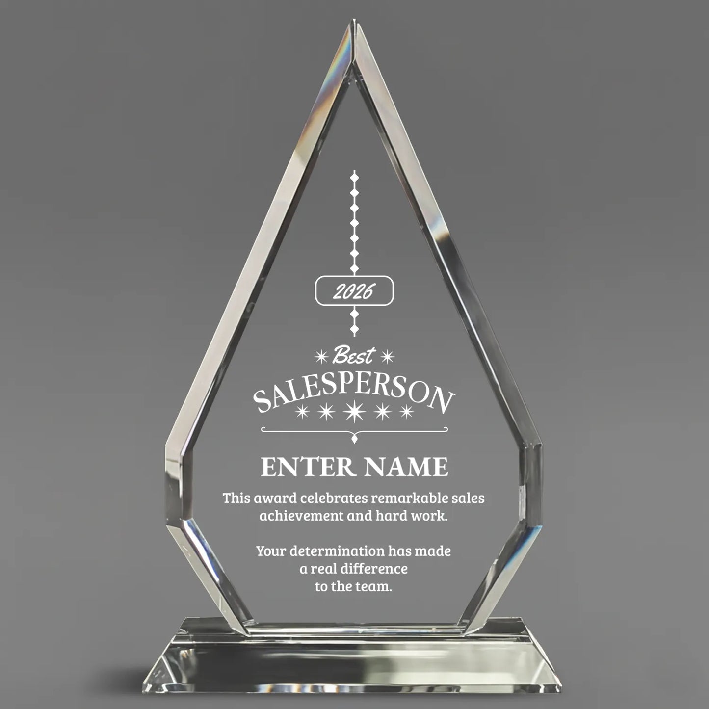 Sales Awards - Optic Crystal Arrowhead Awards - Personalize Online – Choose From 5 Designs
